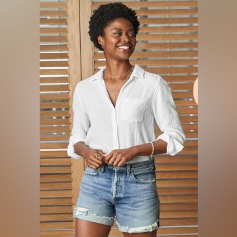 AGOLDE Parker Blue Distressed Denim Shorts
